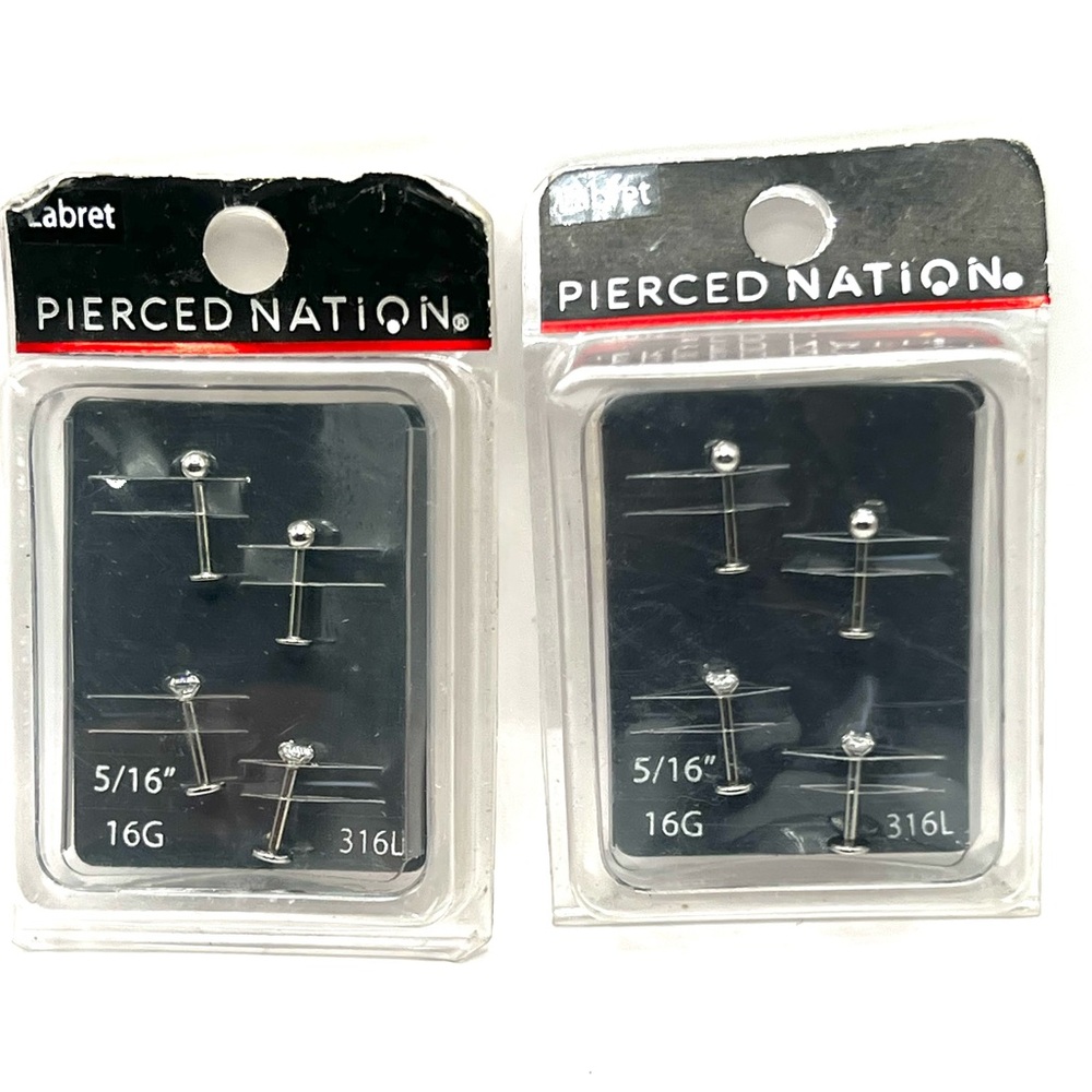 Pierced Nation Silver Labret Studs